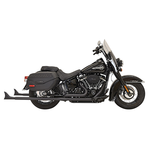 Bassani Manufacturing - Bassani Manufacturing True Duals with 39in. Fishtail Mufflers - with Baffle - Black - 1S96EB39