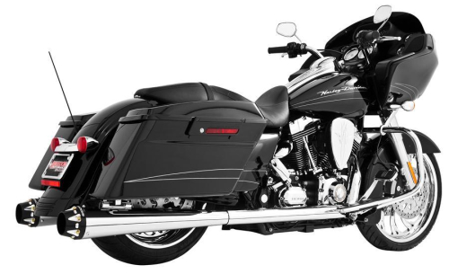 Freedom Performance - Freedom Performance 4.5in. American Outlaw Slip-Ons - Chrome/Black Tips - HD00624