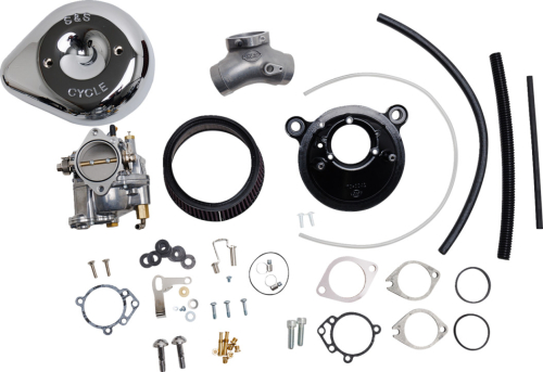 S&S Cycle - S&S Cycle Super G Carburetor and Stealth Air Cleaner Kit w/Chrome Slasher Teardrop Cover - 110-0152