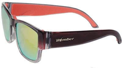Bomber - Bomber Gomer Bomb Floating Sunglasses - GM104-RM-RF - Crystal SMK/Red Mirror Lens