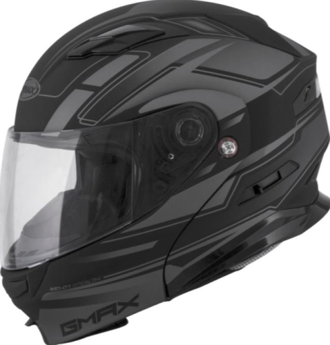 G-Max - G-Max MD01 Stealth Helmet - G1011396 - Matte Black/Silver - Large