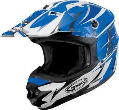 G-Max - G-Max Visor for GM76X Player Graphic Helmet - Blue/White/Light Blue - G076009