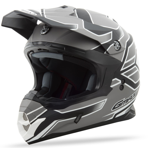 G-Max - G-Max MX86 Step Helmet - G3862455 TC-17F - Flat Black/Dark Silver - Medium