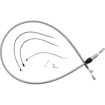 Magnum - Magnum Alternate Length Polished Stainless Quick Connect Braided Upper Clutch Cable - 45in. - 523411HE