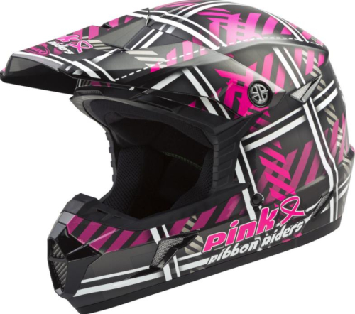 G-Max - G-Max MX46 PRR Plaid Helmet - G3463225 - Black/Pink - Medium