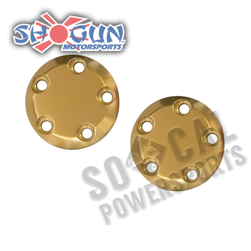 Shogun Motorsports - Shogun Motorsports Carbon S5 Fiber Swingarm Slider Replacement End Caps - Gold - 710-0923
