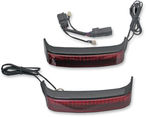 Custom Dynamics - Custom Dynamics Saddlebag Lights for H-D OE Saddlebags - Gloss Black Finish - Red Lens - CD-SB-SS6-BR