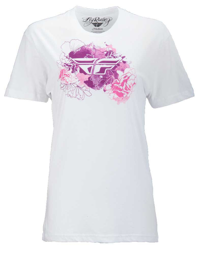 Fly Racing - Fly Racing Watercolor Womens T-Shirt - 356-0414L - White - Large