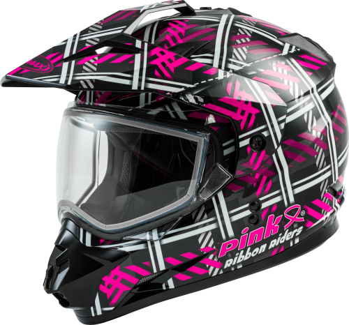 G-Max - G-Max GM-11S Pink Ribbon Riders Womens Helmet - G21110406 - Black/Pink - Large