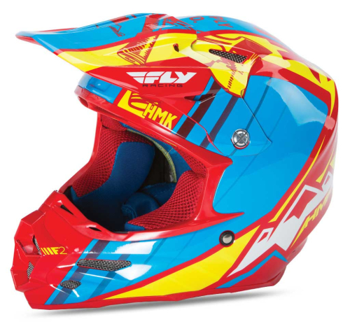 Fly Racing - Fly Racing F2 Carbon Pro Cross Helmet - 73-49272X - Red/Blue/Yellow - 2XL