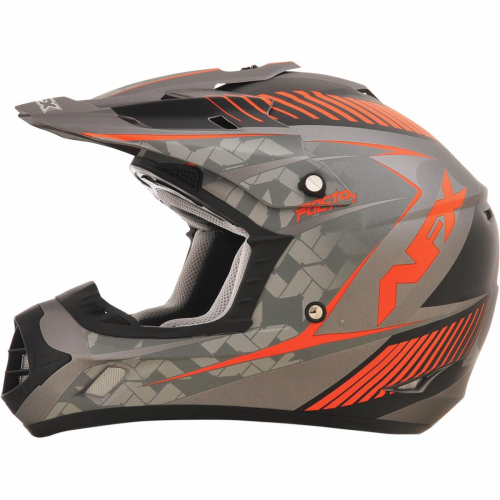 AFX - AFX FX-17 Factor Helmet - 01104483 - Frost Gray/Saftey-Orange Matte Factor - Medium