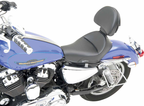 Saddlemen - Saddlemen Renegade Heels Down Solo Seat with Driver Backrest without Studs - 807-11-0041