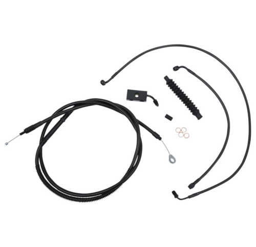 LA Choppers - LA Choppers Cable/Brake Line Kit - 15-17in. Ape Hangers - Midnight - LA-8152KT-16M
