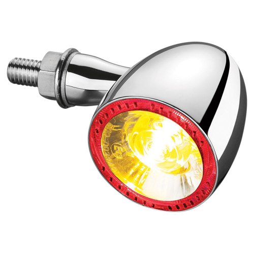 Kuryakyn - Kuryakyn Bullet 1000 Rear Marker Light by Kellermann - Clear Lens/Chrome Housing - Red/Red/Amber Light - 2554