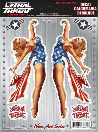 Lethal Threat - Lethal Threat USA Pin Up Girl Decal Set - LT88153