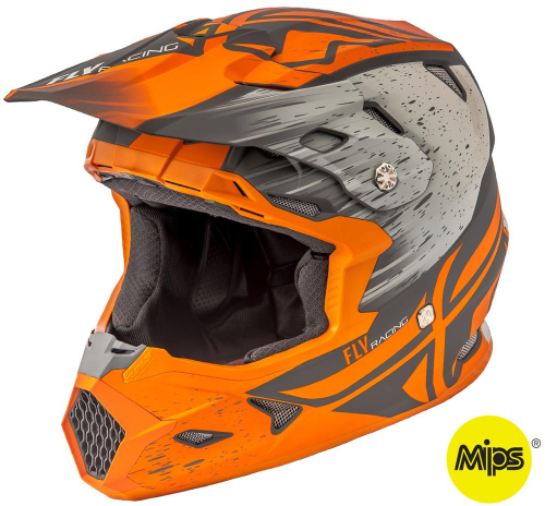 Fly Racing - Fly Racing Toxin Resin Youth Helmet  - 73-8528-3-YL - Matte Orange/Khaki - Large