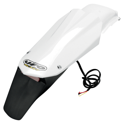 UFO Plastics - UFO Plastics Enduro Rear Fender with Light - White - HU03314-041