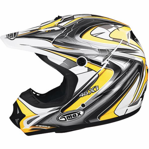 G-Max - G-Max Visor for GM46X-1 Core Graphic Helmets - XS-Sm - White/Yellow/Silver/Black - G980280