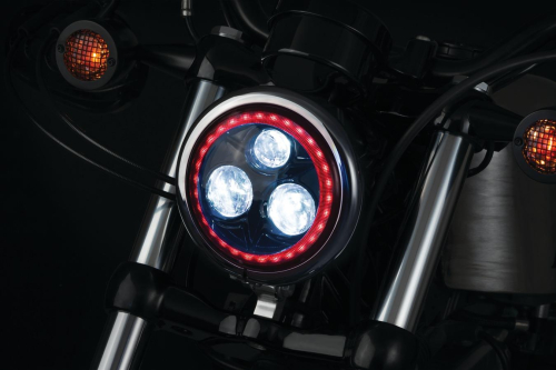 Kuryakyn - Kuryakyn Orbit Prism 5-3/4in. LED Headlight with Bluetooth Controlled Multi-Color Halo - 2463