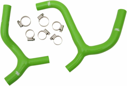 Moose Racing - Moose Racing Radiator Hose/Clamp Kit - Green (Y Piece) - 1902-1201