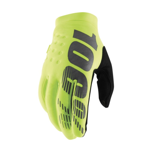 100% - 100% Brisker Cold-Weather Gloves - 10003-00016 - Flo Yellow/Black - Medium