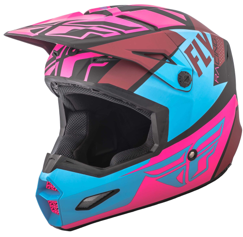 Fly Racing - Fly Racing Elite Guild Helmet  - 73-8609-9-2X - Matte Neon Pink/Blue/Black - 2XL