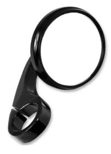 Todds Cycle - Todds Cycle Clamp-On Shooter Mirror for 1in. Handlebars - Blacktop - 0640-0749