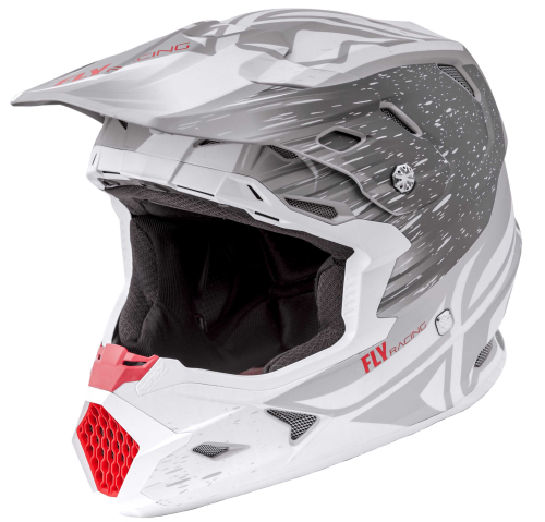 Fly Racing - Fly Racing Toxin Resin Helmet - 73-8520-6-M - Matte White/Gray - Medium