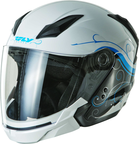 Fly Racing - Fly Racing Tourist Cirrus Helmet - F73-8110~2 - Cirrus White/Blue - Small