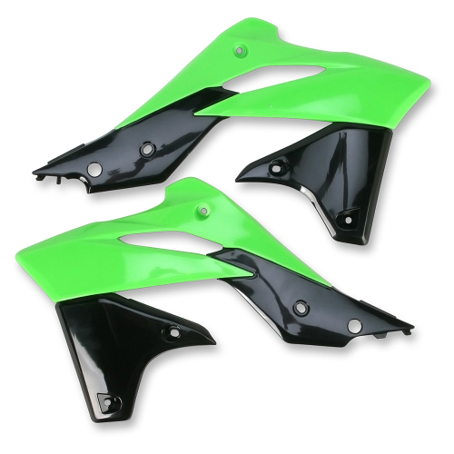 UFO Plastics - UFO Plastics Radiator Covers - OEM Green/Black - KA04725-999