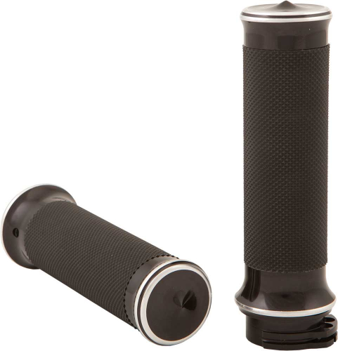 HardDrive - HardDrive Cable Throttle Custom Grips - Shock - Black - 0063-2072-BM