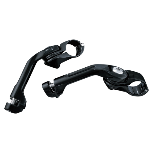 Kuryakyn - Kuryakyn Tour-Tech Adjustable Cruise Mounts - Long Arm - Gloss Black - 7575