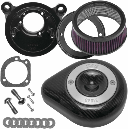 S&S Cycle - S&S Cycle Stealth Teardrop Air Cleaner Kit - Carbon Fiber - 170-0499