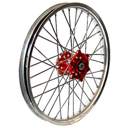 Dubya - Dubya MX Rear Wheel with DID DirtStar Rim - 1.85x19 - Red Hub/Silver Rim - 56-4152RS