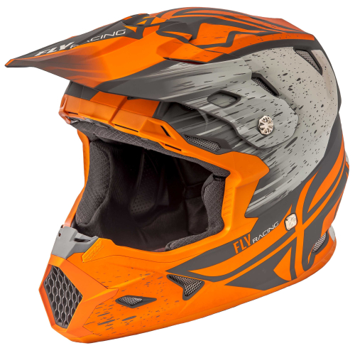 Fly Racing - Fly Racing Toxin Resin Youth Helmet  - 73-8528-2-YM - Matte Orange/Khaki - Medium