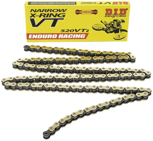 D.I.D - D.I.D 520 VT2 Enduro Racing T-Ring Chain - 25ft. - Gold - 520VT2G-25FT