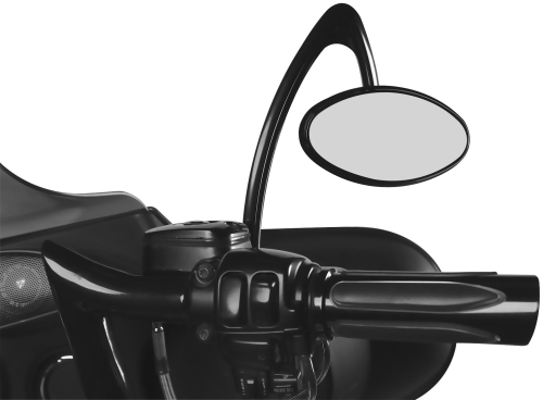 Arlen Ness - Arlen Ness Curvaceous Cats Eye Hanger Stem Billet Mirror - Right - Black - 13-147