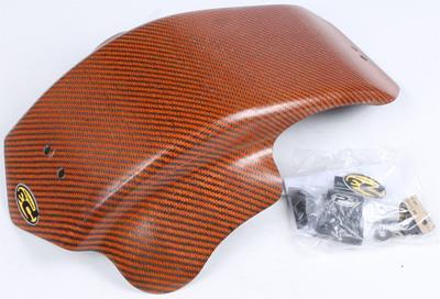 P3 - P3 Carbon Fiber Skid Plate - Black/Orange Weave - 301042O