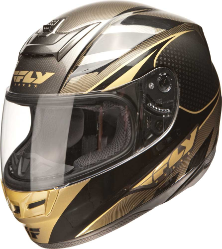 Fly Racing - Fly Racing Paradigm Classic Helmet - 73-8012-1 - Black/Gold - X-Small