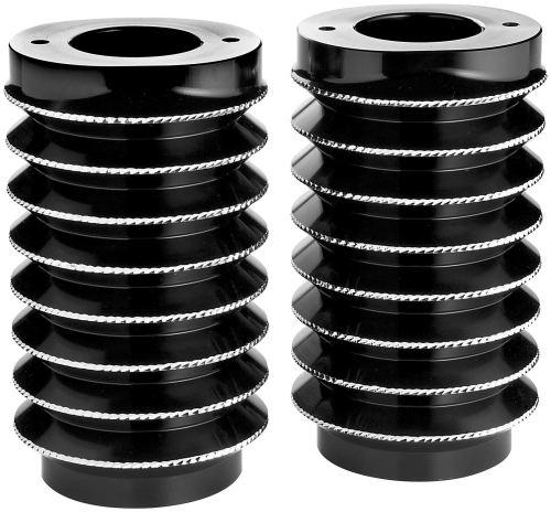 Arlen Ness - Arlen Ness Retro Fork Boot Covers - Black Diamond Cut - 20-008