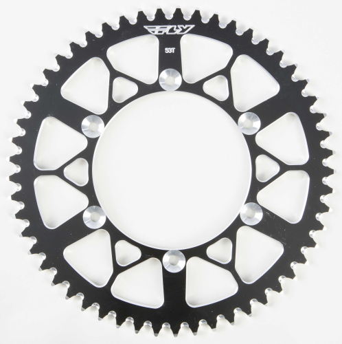 Fly Racing - Fly Racing Aluminum Rear Sprocket - Black - 53T - 208-53 BLK