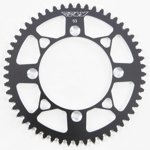 Fly Racing - Fly Racing Aluminum Rear Sprocket - Black - 53T - 201-53 BLK