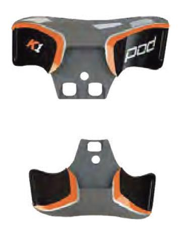 POD - POD K1 Knee Brace Youth Cuff Set - Left - Lg - Gray/Orange - KP600-230-YL
