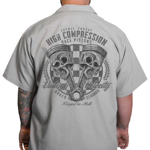 Lethal Threat - Lethal Threat High Compression Pistons Shop Shirt - DG60163-4XL - Gray - 4XL