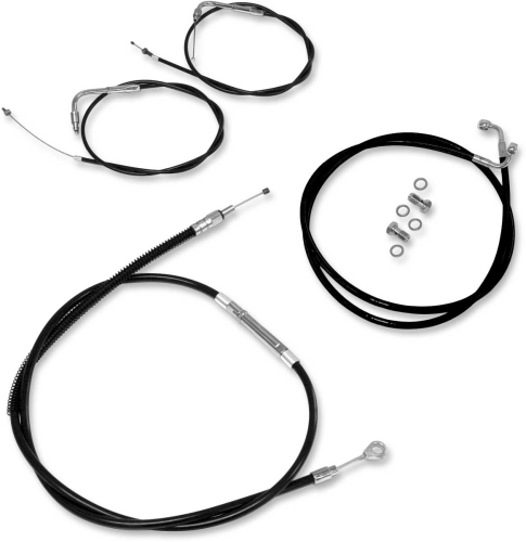 Baron Custom Accessories - Baron Custom Accessories Stainless Cable and Line Kit (+12in.) - Black - BA-8050KT-12B