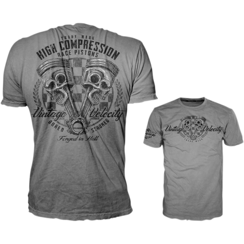 Lethal Threat - Lethal Threat High Compression Pistons T-Shirt - VV40102XL - Gray - X-Large