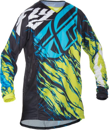 Fly Racing - Fly Racing Kinetic Relapse Jersey - 370-425X - Lime/Blue - X-Large