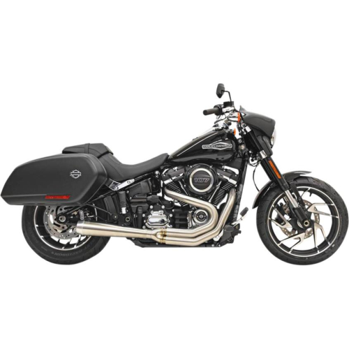 Bassani Manufacturing - Bassani Manufacturing Road Rage III 2-Into-1 Exhaust System - Stainless with Partial Stainless Steel Heat Shields - 1S82SS