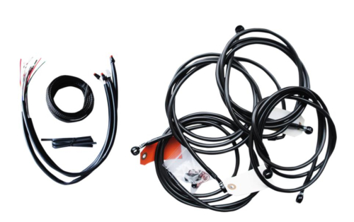 LA Choppers - LA Choppers Complete Handlebar Cable and Brake Line Kit - Midnight - LA-8053KT2-16M