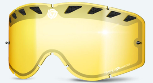 Triple 9 Optics - Triple 9 Optics Replacement Lens for Saint Goggles with Tear Off Pins - Yellow - SKG-27 W/TO POSTS YL